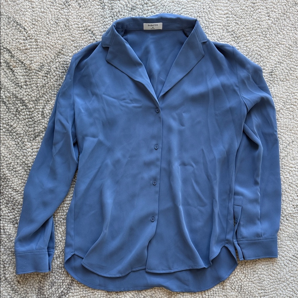 Aritzia Babaton blue blouse